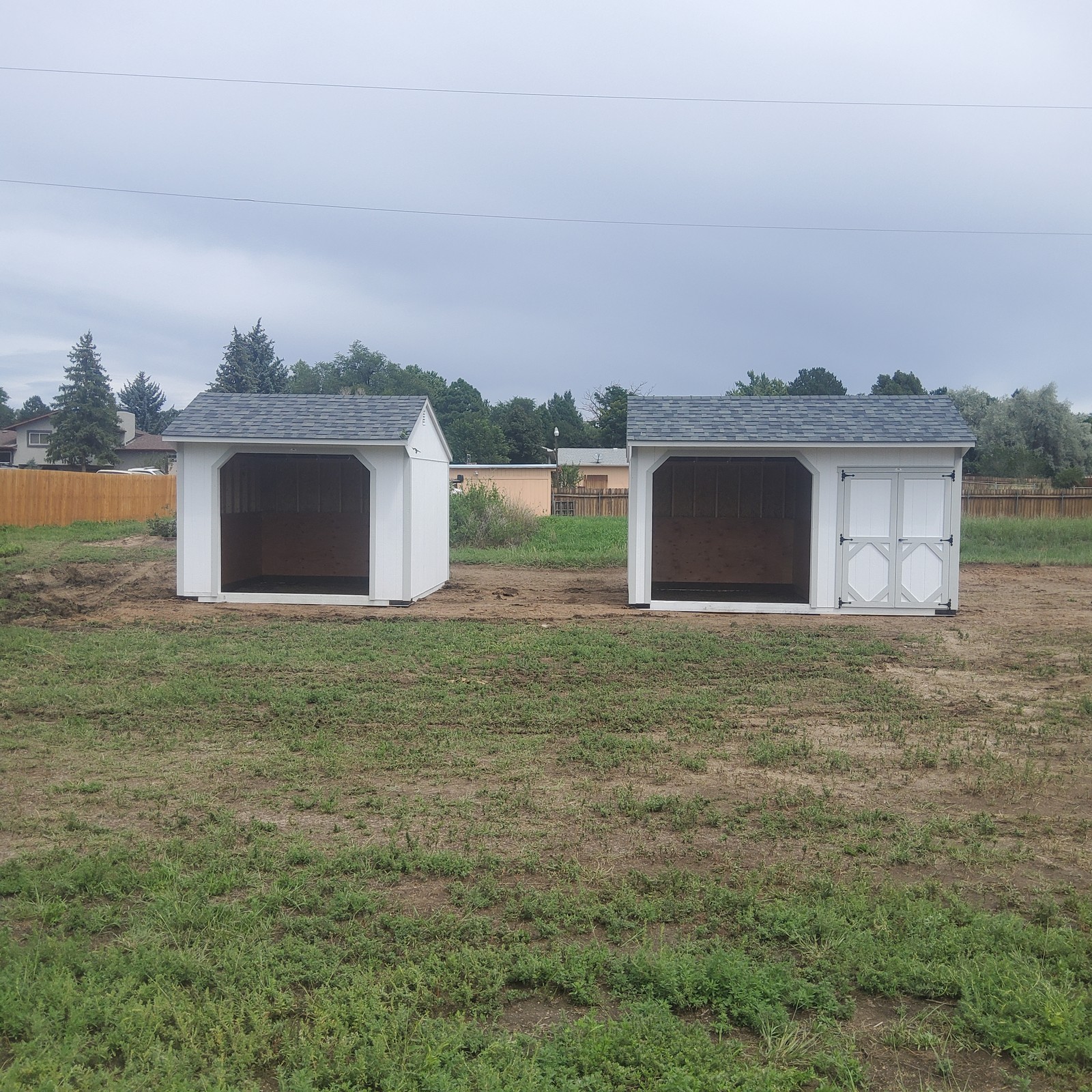 Loafing shed run-in horse shelter delivered to a Colorado foothills pasture