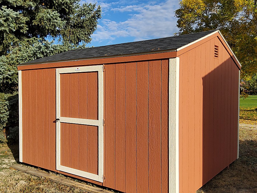 Affordable Economy storage shed built to last in Colorado wind and snow