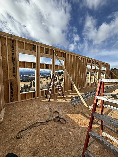 Mountain Modern home shell delivered and built in Colorado — build 10