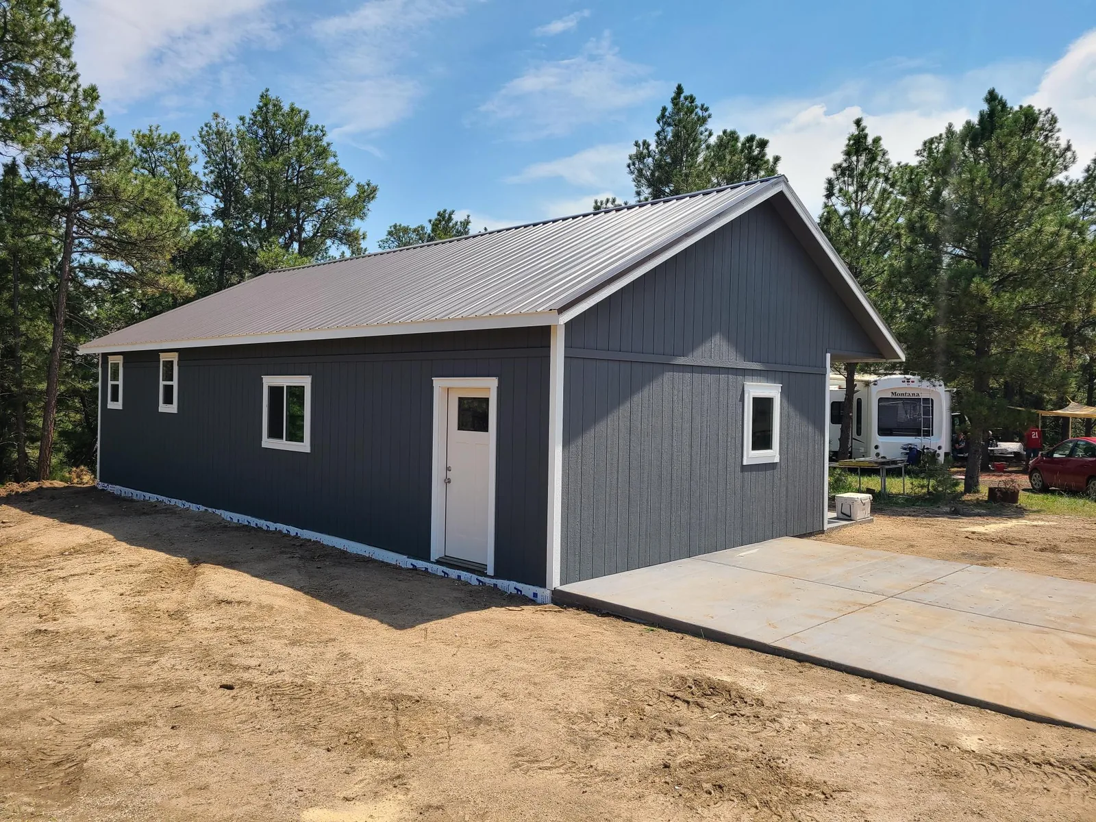 Cabin Home Shell with no dormers on a concrete pad