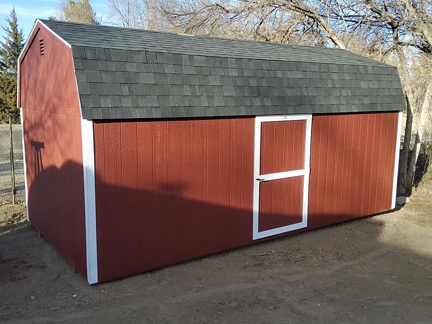 Red Economy Hi Wall Barn delivered in Colorado