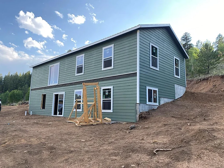 Green Sunny Side home shell nearing completion