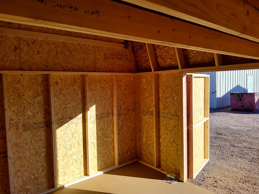 Interior view of an Economy Hi Wall Barn with open door