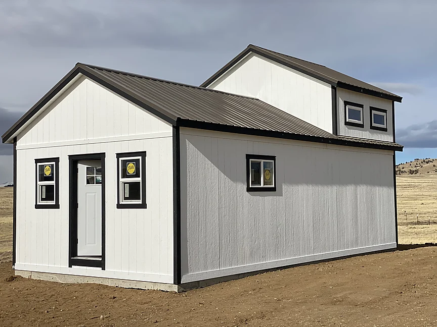 White Sunny Side shell with black trim and dormer