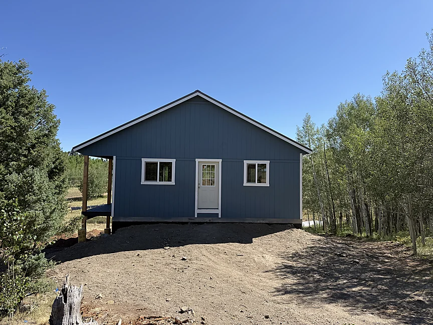 Blue Sunny Side shell in a wooded Colorado setting
