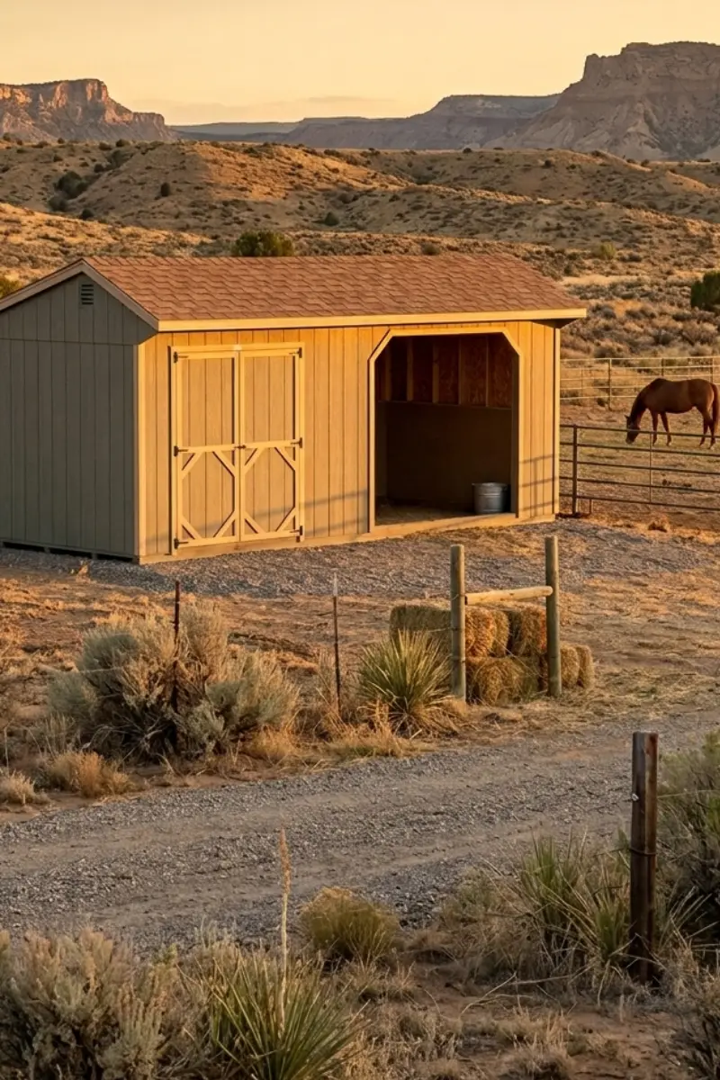 Loafing shed run-in horse shelter delivered in Colorado