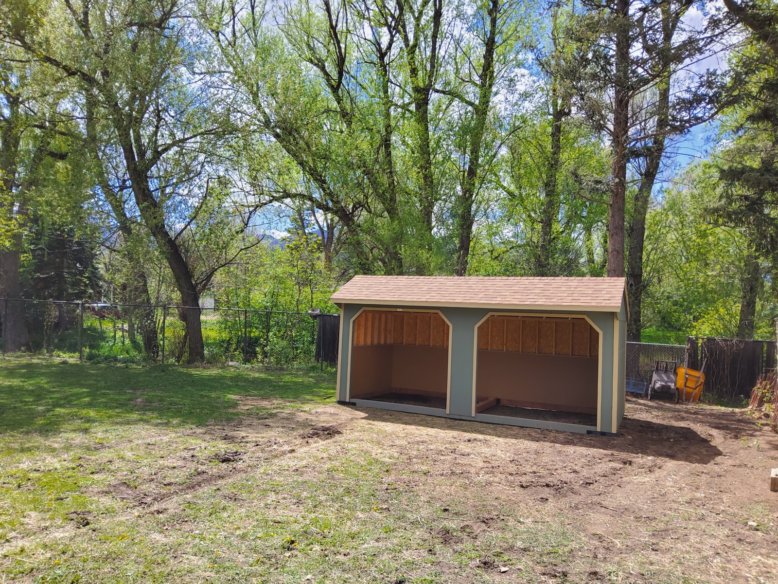 Loafing shed run-in horse shelter delivered to a Colorado hay and livestock property