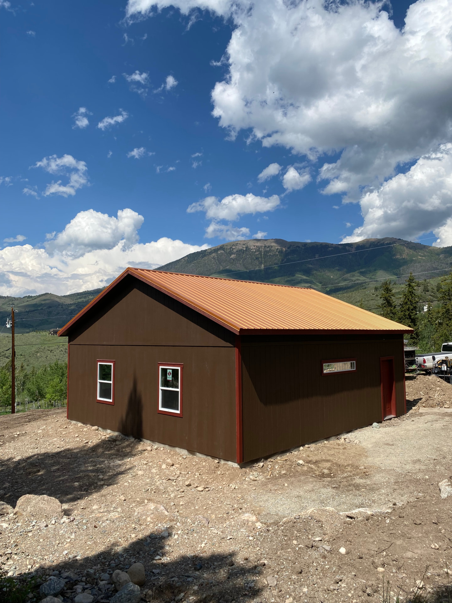 Completed turn-key two car detached garage in the Colorado mountains