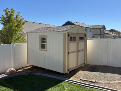 8x10 Economy A-Frame Shed built on site in Windsor, Colorado