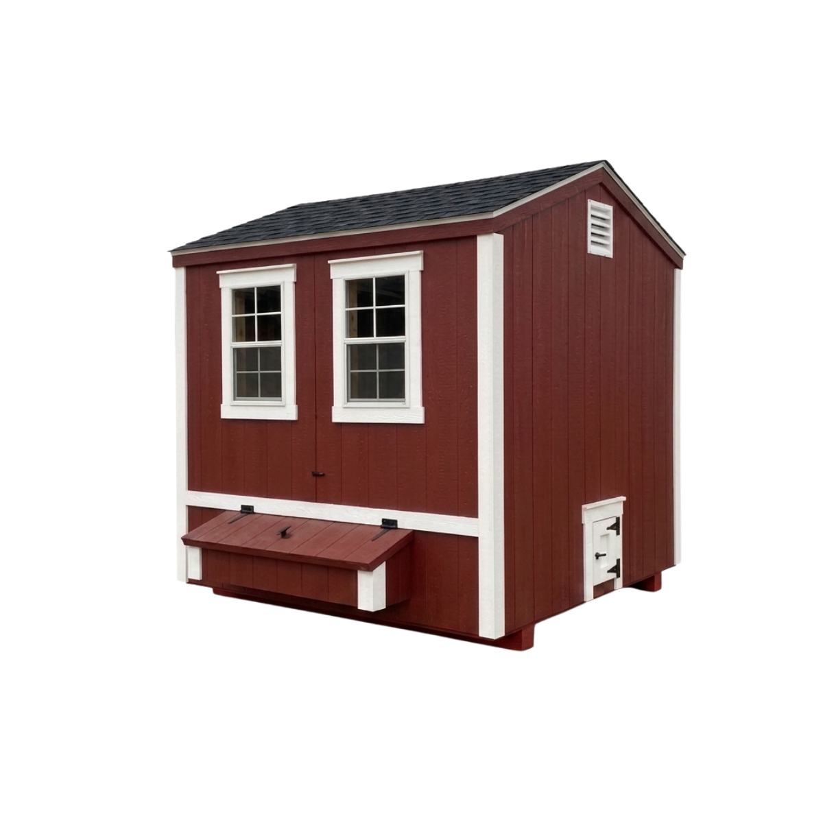 Economy Chicken Coop — straight-on view with nesting box open