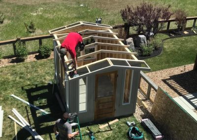 the shed yard crew framing a she shed in colorado