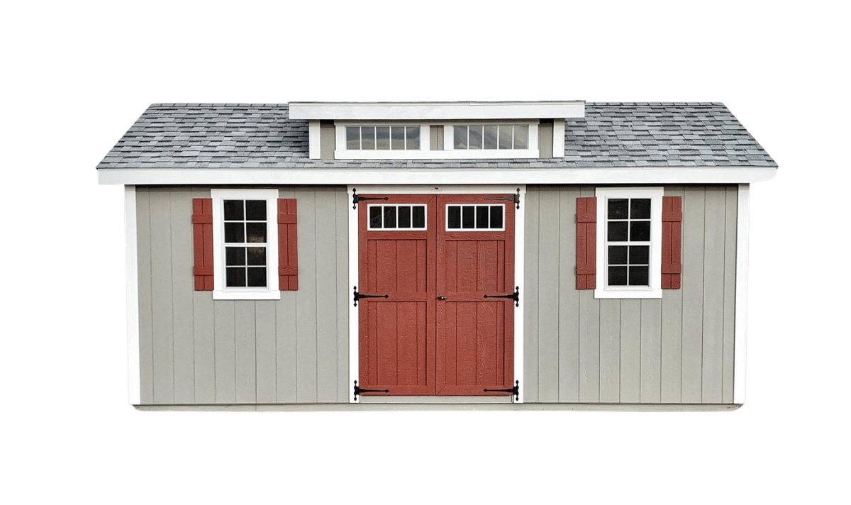 classic shed with a dormer